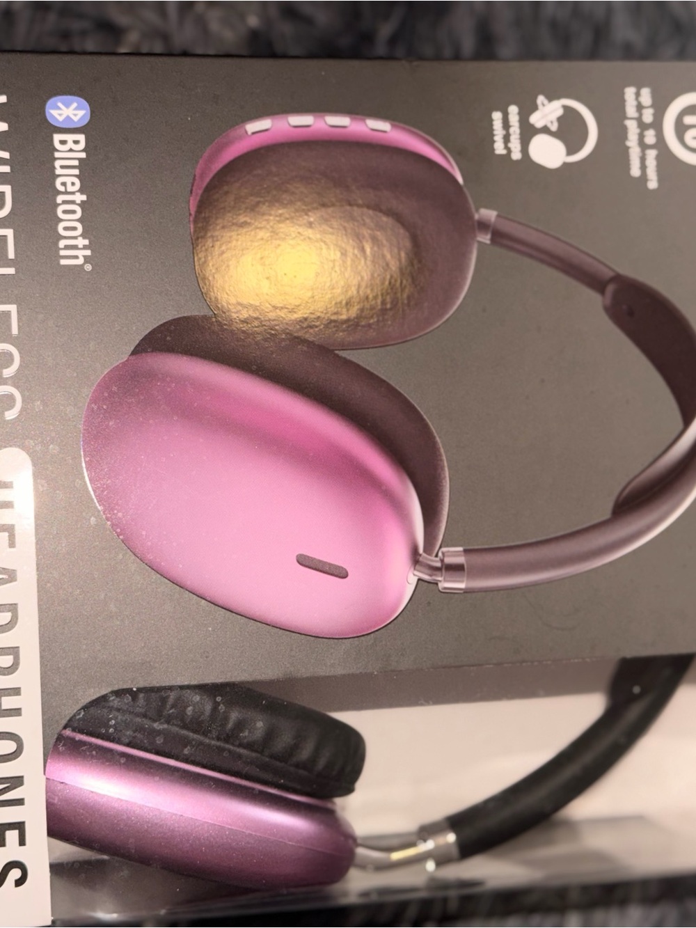 Pink Bluetooth Over-Ear Headphones - Wireless Stereo Headset